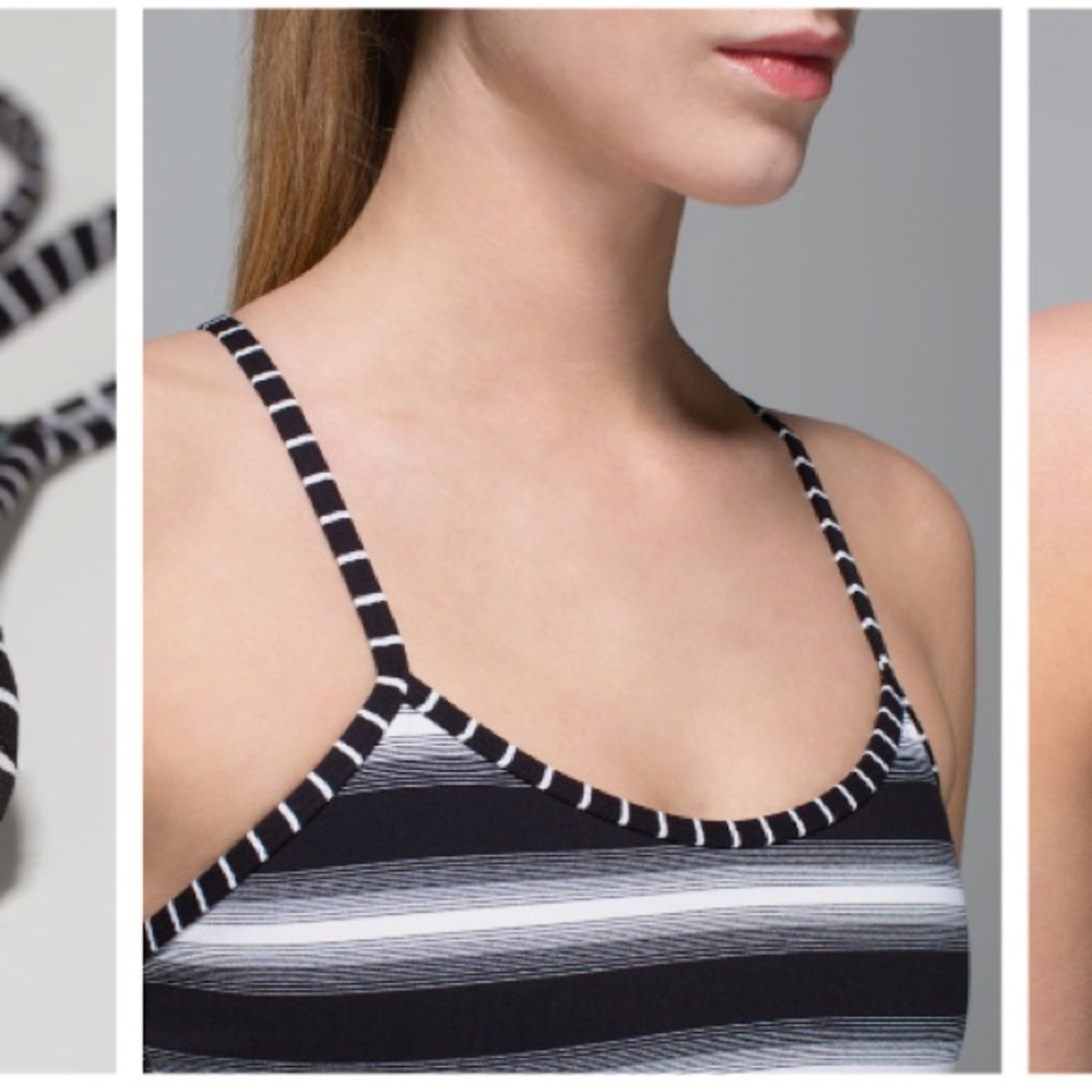 Lululemon athletica Women’s Power Y Work Out Tank Capilano Stripe Black White - Picture 6 of 15
